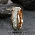 German Silver Glass Tungsten Wedding band Rose Gold, Gold, Silver Trendy Ring Womens Ring 4mm 6mm 8mm TungstenRingStudio