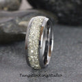 German Silver Glass Wedding band Tungsten Silver Ring Trendy Ring Womens Ring 4mm 6mm 8mm TungstenRingStudio