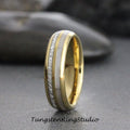 8mm 6mm 4mm Yellow Gold Mother of Pearl Meteorite Tungsten Wedding Rings Bands Carbide Anniversary Ring Mans Mens Rings Hawaiian