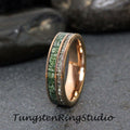 Silver German Glass Moss Agate Wedding Ring 8mm 6mm Diamond Alternative Rose Gold Tungsten Eco-Friendly Men Band Mens Ring Men & Women Ring