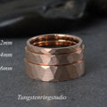 Hammer Tungsten rose Gold Wedding 2 mm 4 mm 6 mm Ring Band Hammer Gold Ring Anniversary Rings Man Ring Women Ring