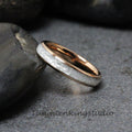 4mm Diamond Dust Ring Rose Gold Polish Tungsten Wedding Ring  8mm 6mm 4mm Gold Silver Black Ring Mens Ring Men & Women Bling Sparkling Band