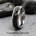 Dandelion Seed Silver Gray Polish Tungsten Wedding Ring  8mm 6mm Flower Dandelion Gold Silver Black Ring Mens Ring Men & Women Anniversary