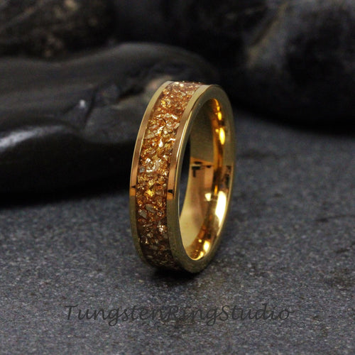 6mm Yellow Citrine Ring Gold Citrine German Glass Wedding Tungsten Carbide Ring 4 8mm Women Ring Mens Band Yellow Gold Anniversary Band