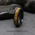 6mm Yellow Citrine Ring German Glass Wedding Black Tungsten Carbide Ring 4 8mm Women Mens Ring Band Yellow Gold Anniversary Band Anniversary
