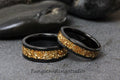 Yellow Citrine Wedding Ring Set German Glass Wedding Ring Black His and Hers Ring Matching Set Tungsten Carbide Ring Womens Ring 4mm 6mm 8mm