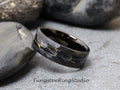 Hammer Dandelion Seed Black Ring Polish Tungsten Wedding Ring  8mm Flower Dandelion Gold Silver Black Ring Mens Ring Men & Women Anniversary