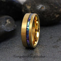 Gold Brushed Tie Dye Dichrolam Purple Green Tungsten Wedding Ring Color Shifting Anniversary Ring Mans Men & Women Band Dragon